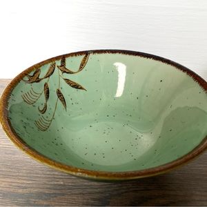 Green Stoneware Speckle Rings ware Bowl
